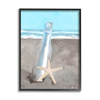 «Message Bottle Beach Shore», estampe numérique par Lil 'Rue