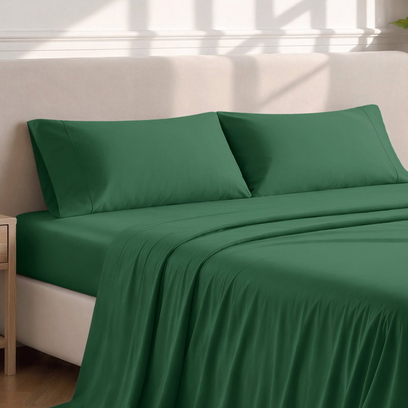 Soft Microfiber Pillowcase Set, 2 King Pillowcases, Forest Green