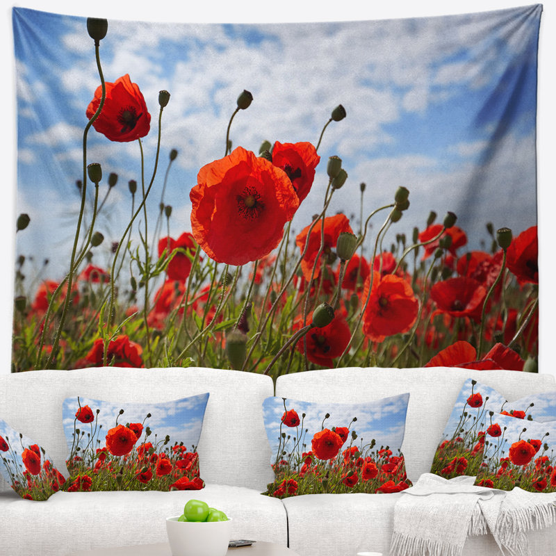 Tapisserie rouge vif, H 50 po x l 60 po