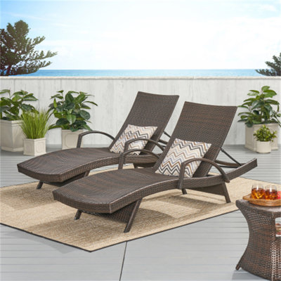 Chaise longue en osier avec accoudoirs Salem