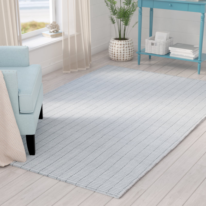 Tapis décoratif en coton gris clair rayé Rudel, Tapis de couloir 2 pi x 8 pi