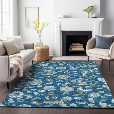 Tapis intérieur / extérieur bleu Aveline 