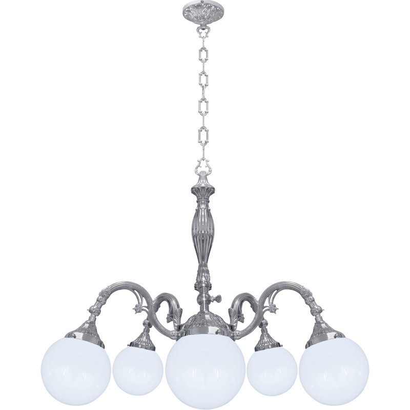 Frasher 5 - Light Candle Style LED Chandelier, Bright Chrome