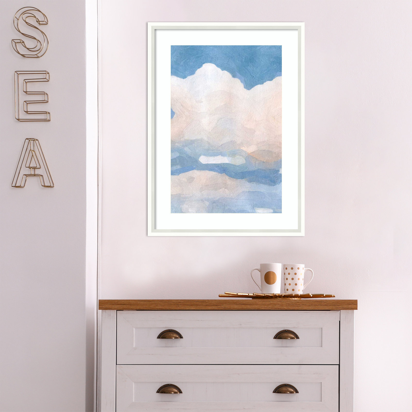 The Clouds II Print by Emma Caroline, White, 25" H x 19" W x 2" D