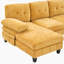 Canapé modulaire en U en chenille de 103,5 po avec double méridienne, poches de rangement et coussins d'accoudoirs pour le salon, jaune-389010390