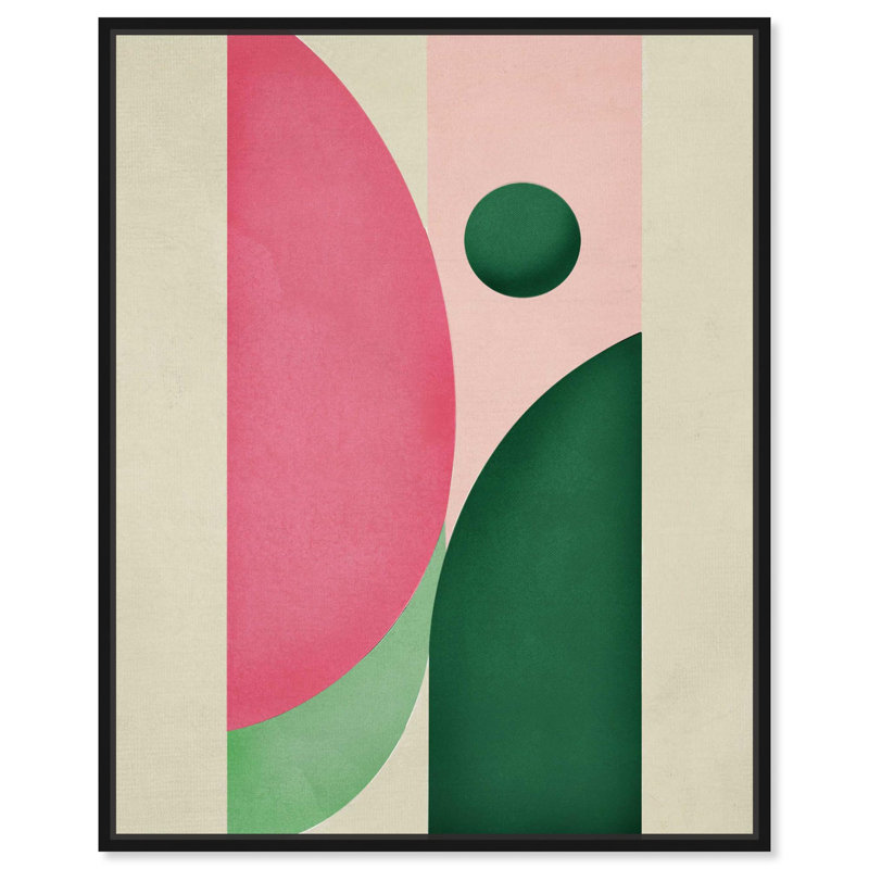 Hills Side by Side Modern Midcentury par Art Remedy, H 21 po x l 17 po, Cadre flottant noir