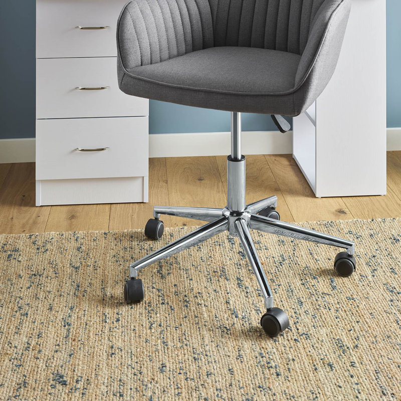 Dota Linen Office Chair, Grey with Chrome Legs