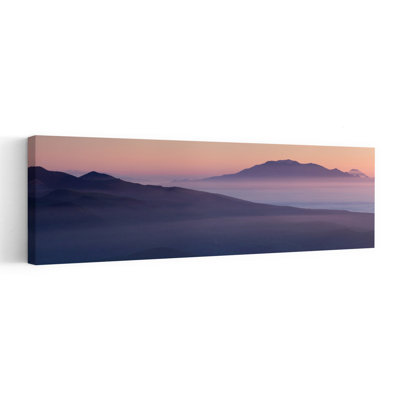 «Misty Coastal Peaks Dreamy Ethereal Tranquil Coastal Landscape», art mural