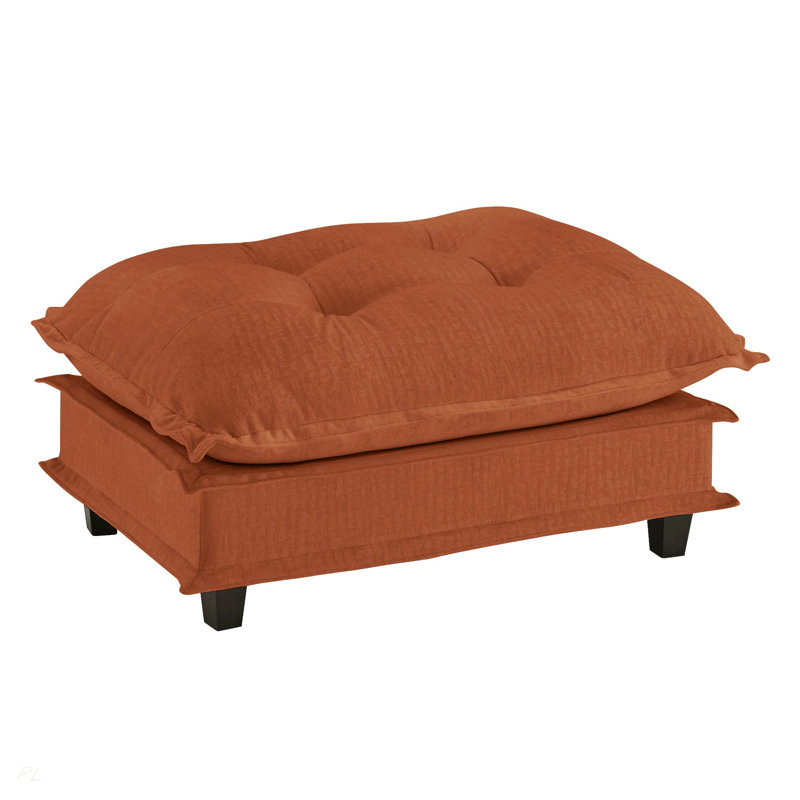 Modern Ottoman Chenille, Orange
