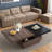 Mohite Modern Square Coffee Table with Rotatable Top, Two Colors Matching and 1 Hidden Storage Space-319303647