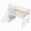 Lit mezzanine double avec escalier de rangement, glissade et lumière DEL-133239081