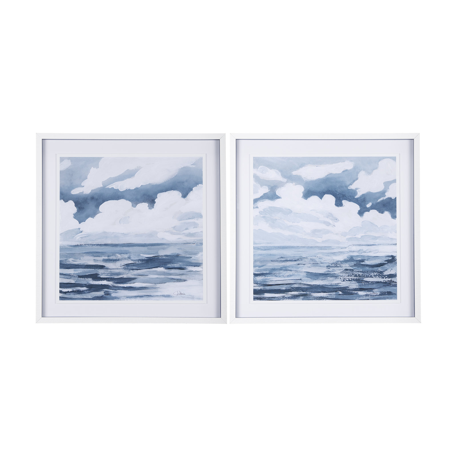 Cloud and Sea Hand-Embellished Print, Clouds and Sea II