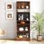 Garde-manger à 2 portes coulissantes - Mélangeur, condiments 24,5 po Profondeur noyer autoportant avec portes pouvant contenir du vin, poids de 82,78 lb