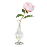 Clear/Silver 8" Glass Table Vase