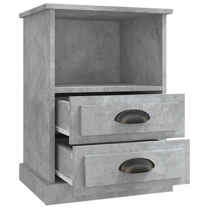 Hellertown 43cm W Manufactured Wood Bedside Table, Grey