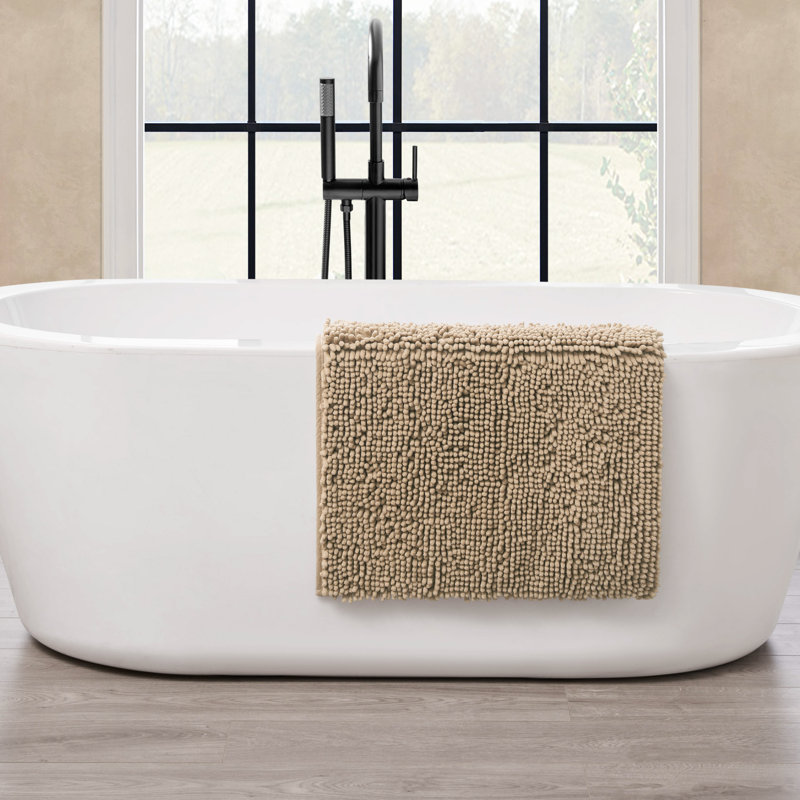 Aguon Non-Slip Bath Mat, Linen, Single - 21" L x 34" W