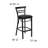 Worley Two-Slat Ladder Back Metal Restaurant and Dining Barstool with Vinyl Upholstered Seat-463621194-439575801