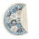 Alfa Rich Ultra-Thin Floral Blue Cream Washable Non-Slip Area Rugs for Living Room Bedroom Kitchen