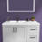 Left Offset 42"  Single Bathroom Vanity Top In White Countertop With Solid Surface Sink Basin