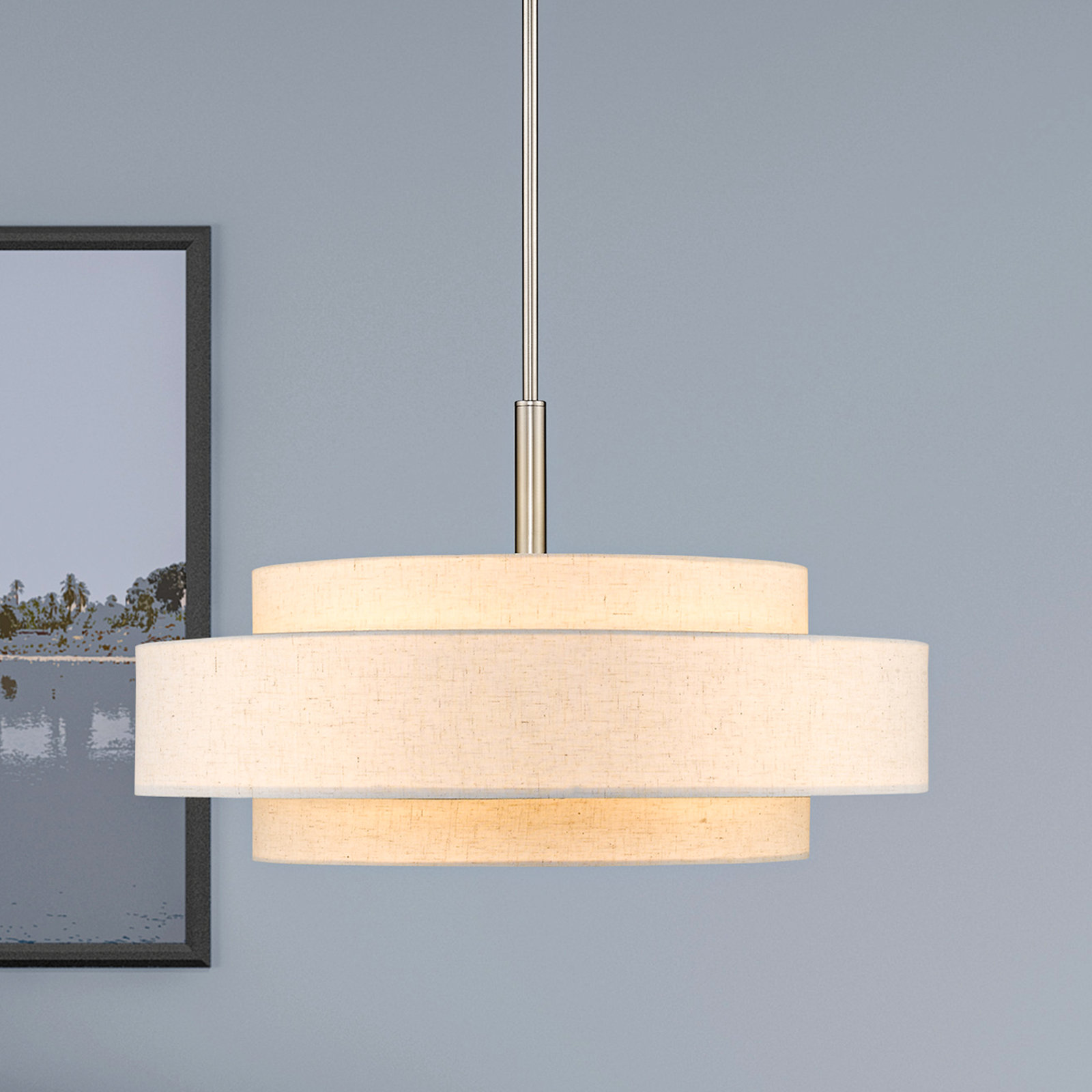 Flaire 5-Light Chandelier, Brushed Nickel, Oatmeal