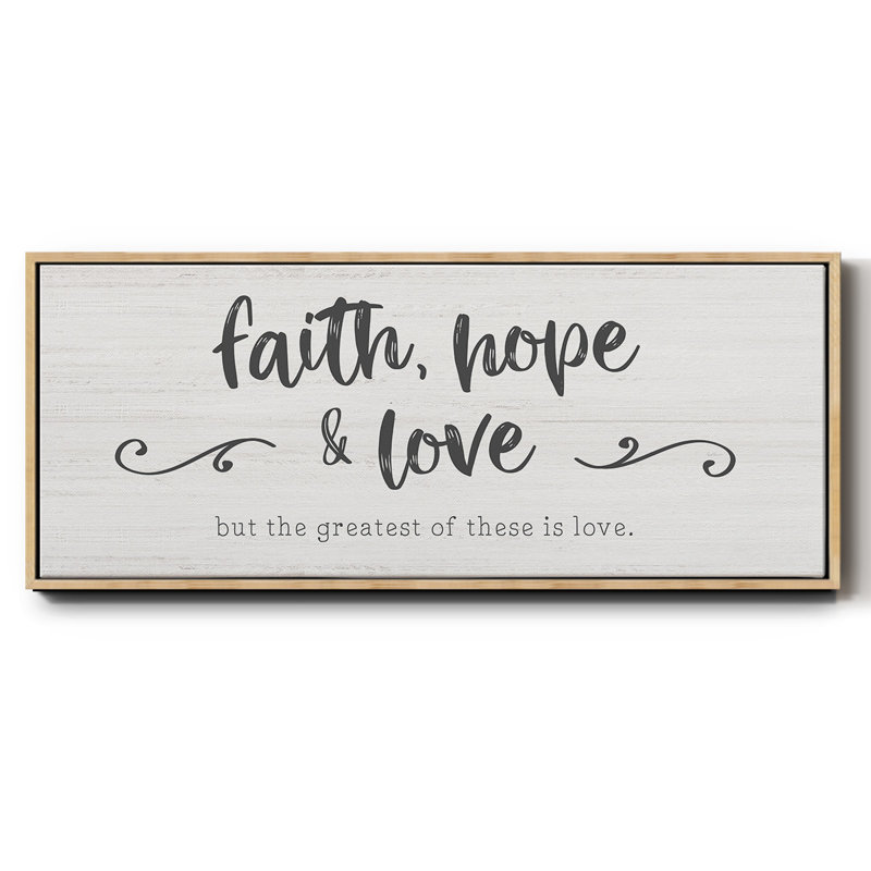 «Greatest is Love», toile encadrée, H 20 po x l 50 po