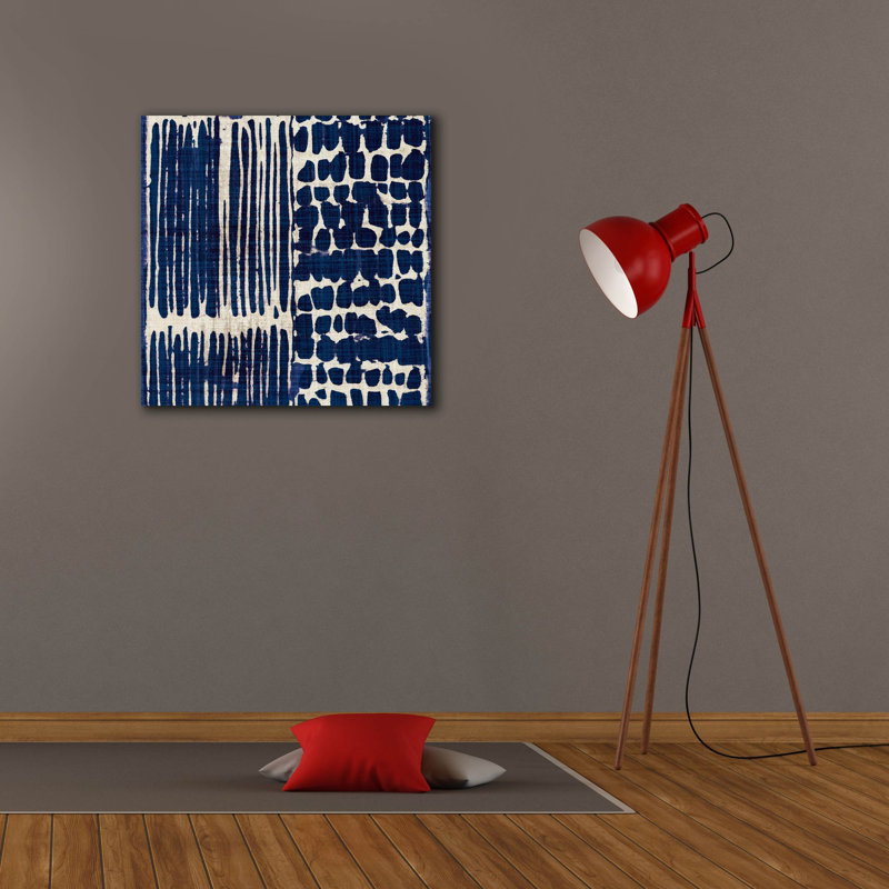  «Indigo Batik 3» par Wild Apple Portfolio, art mural sur toile, 26 po x 26 po