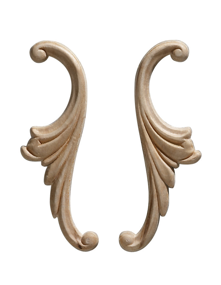 1.75'' H x 5.25'' W x 0.22'' D Wood Onlay Scroll Ornamental Mouldings