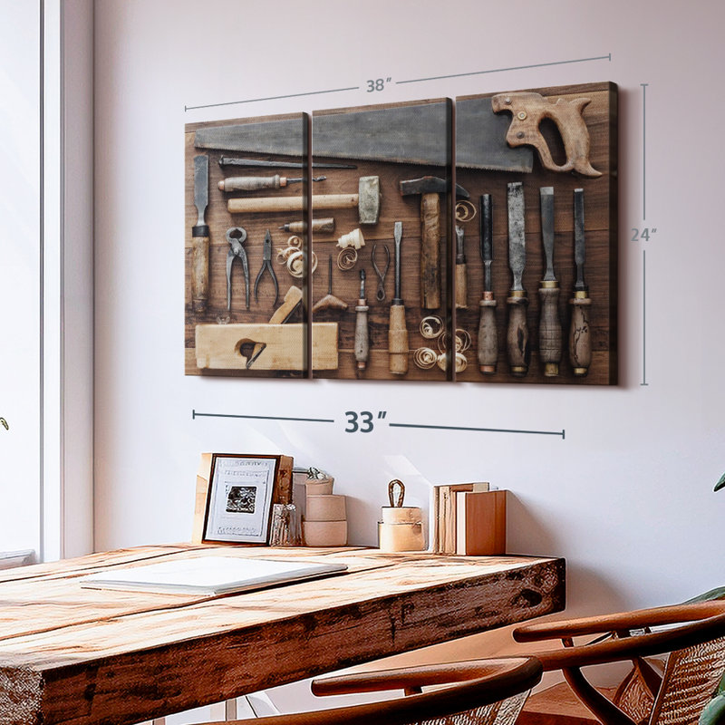 " Old Carpentry Tools " on, 24" H x 38" W