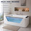 Baignoire tourbillon 67 "avec 7 jets de massage, éclairage de chromothérapie à DEL, panneau avant en verre trempé