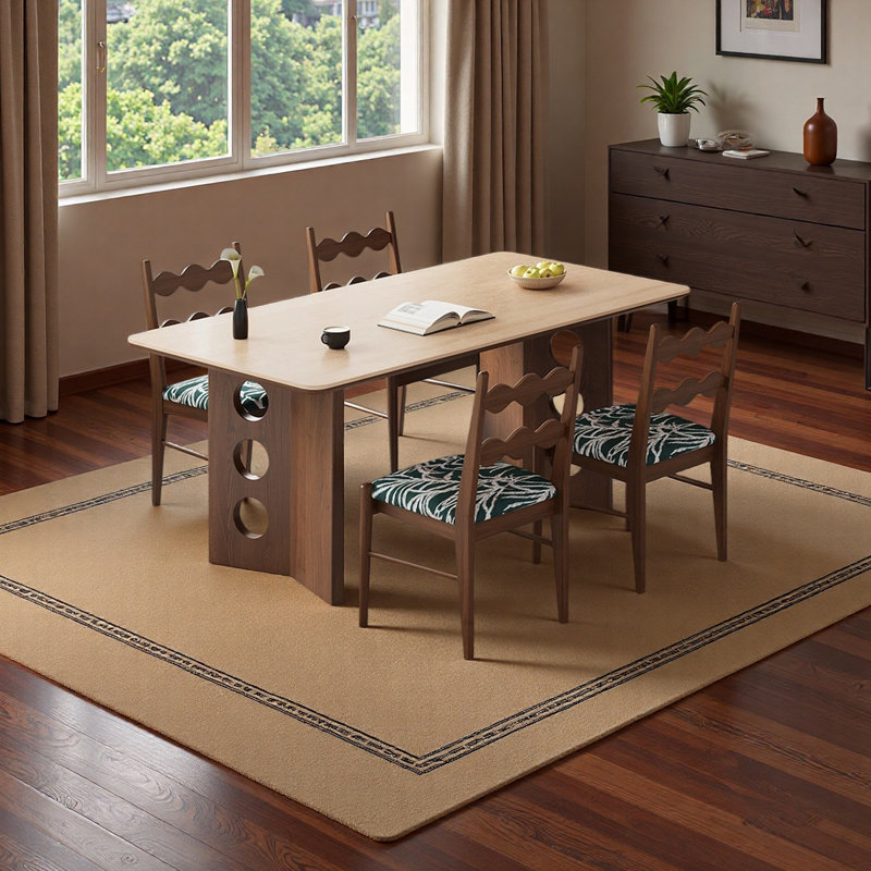 Table de salle à manger Minimalist Elegance, H 29,52 po x l 70,86 po x P 35,43 po, 7 pièces : table, 6 chaises