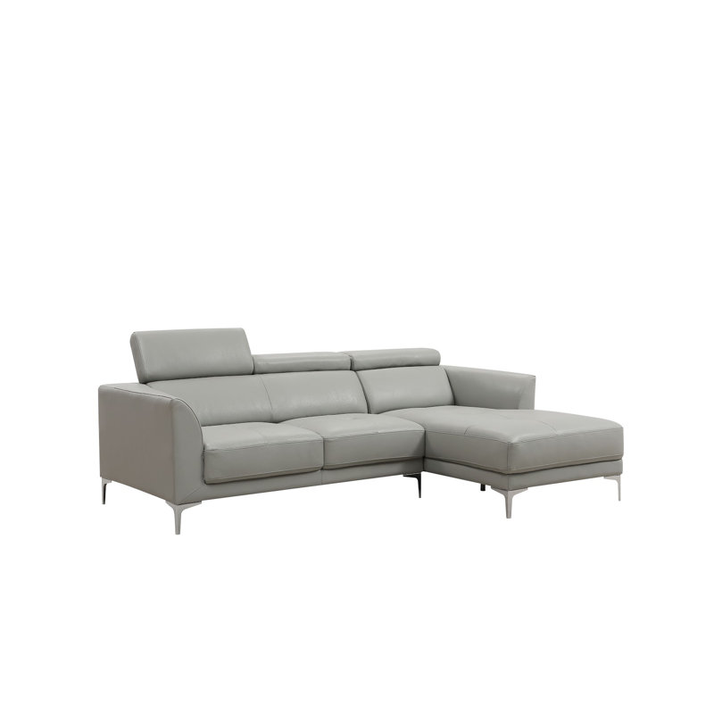 Canapé et méridienne de 94 po de largeur Purtee, Orienté à droite (vu de face), Gris