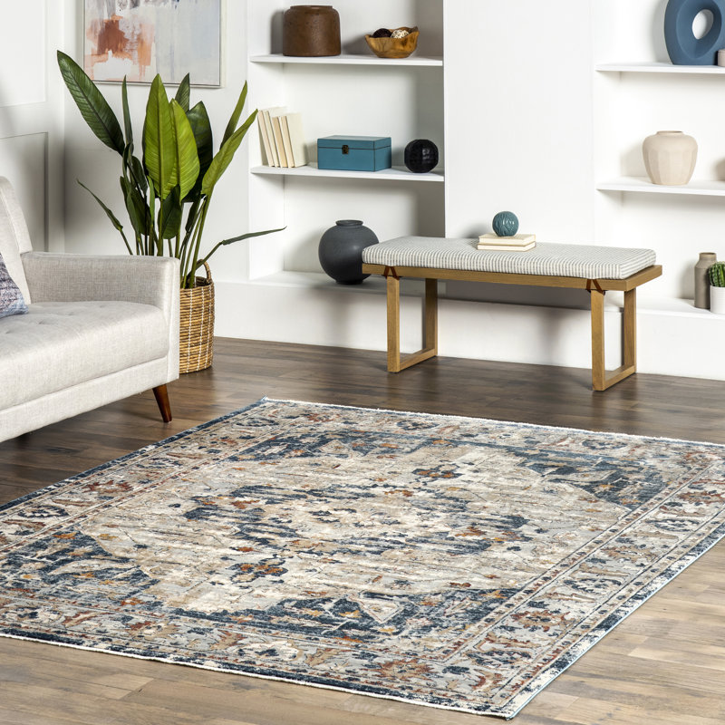 Tapis oriental brun clair / gris Wagner, Rectangle 10 pi x 14 pi