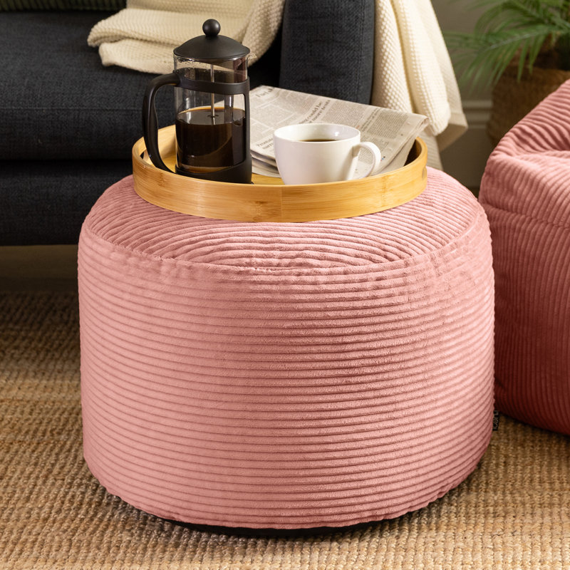 Milano Corduroy Footstool, Dusk Pink