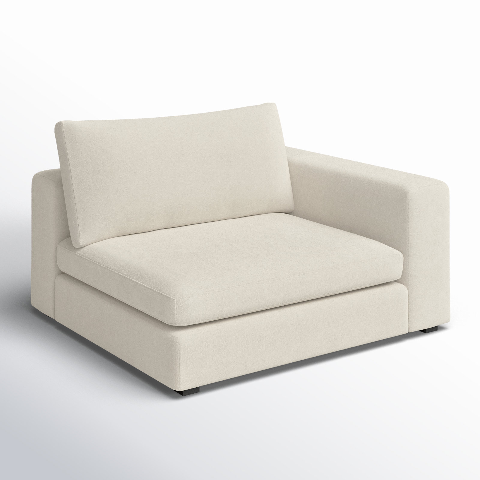 Ojai 50" Wide One Arm Chair, Beige Chenille
