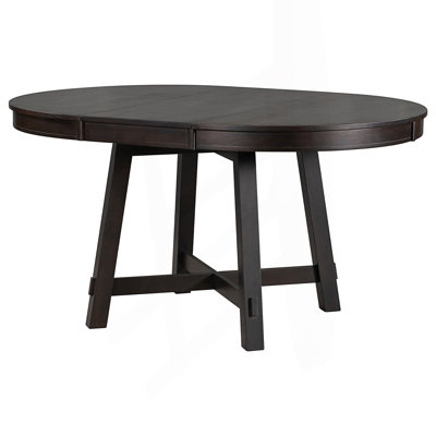 Farmhouse Round Extendable Dining Table With Leaf, Kitchen Table