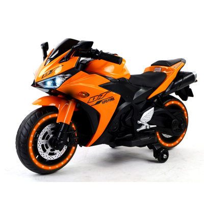 Motocyclette pour enfants Alex, motocyclette 12 V pour enfants 3 4 5 6 ans 12 V 7Ah, motocyclette pour enfants avec roues d'entraînement / commande manuelle / commande manuelle / roues d'éclairage