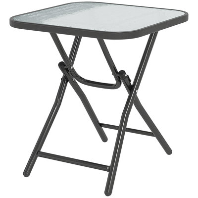 Square Metal Folding Outdoor Side Table , 45cm W 45cm D