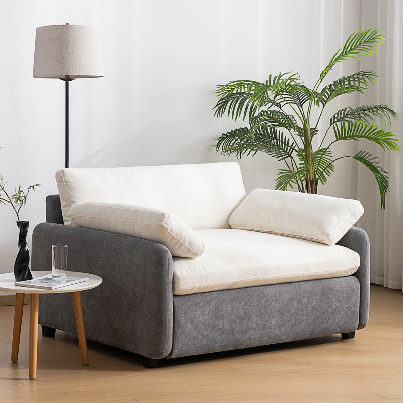 Fauteuil surdimensionné simple, fauteuil d'appoint large et profond, fauteuil rembourré moderne, fauteuil confortable