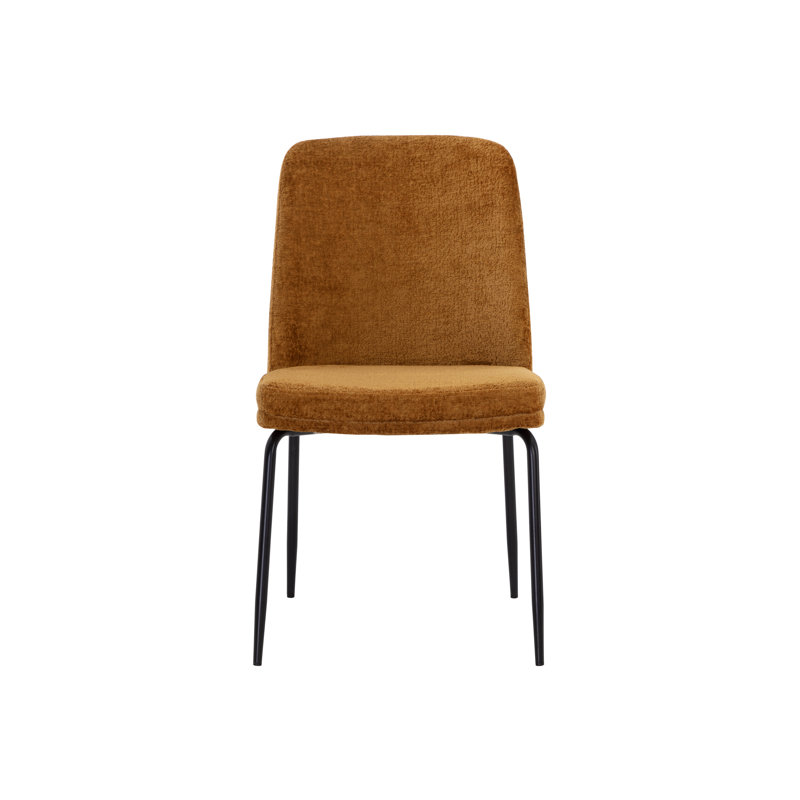 Zeke Upholstered Dining Chair, Orange, Matte Black
