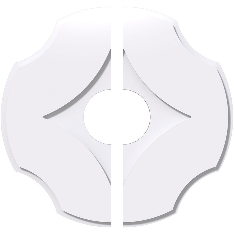20"OD x 5"ID x 7"C x 1"P Percival Architectural Grade PVC Contemporary Ceiling Medallion, Two Piece, 20" H x 20" W x 1" D