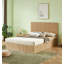 Lit plateforme simple tapissier avec lit gigogne, lit gigogne peut être plat ou érigé, gris