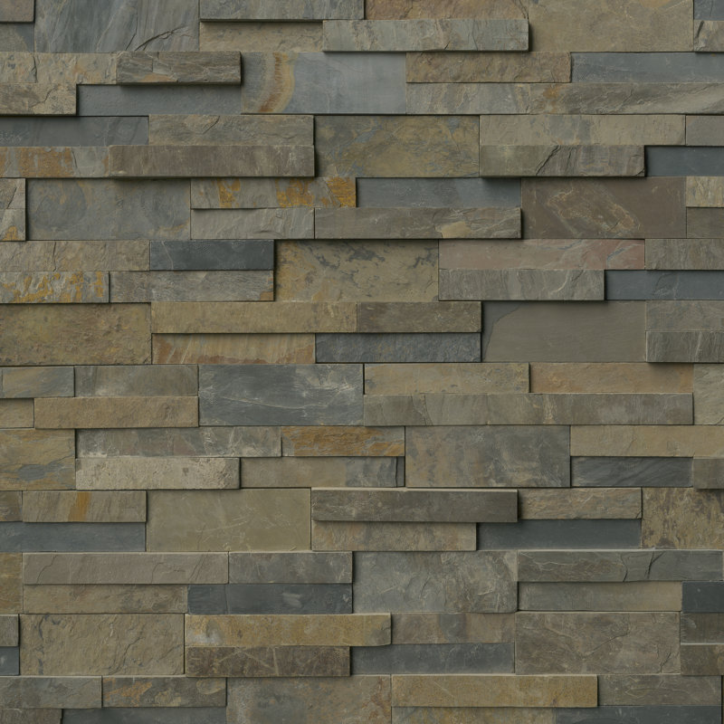 Stonecrest 6 in. x 24 in. Split Face Natural Stone Ledger Panel Wall Tile, Sunlit Bronze