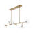 6-light Glass Linear Island Chandelier-1189815919