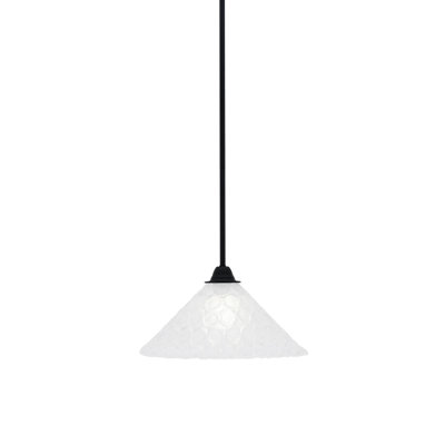 Paramount Stem Hung Pendant Shown In Matte Black Finish With 12" Italian Bubble Glass