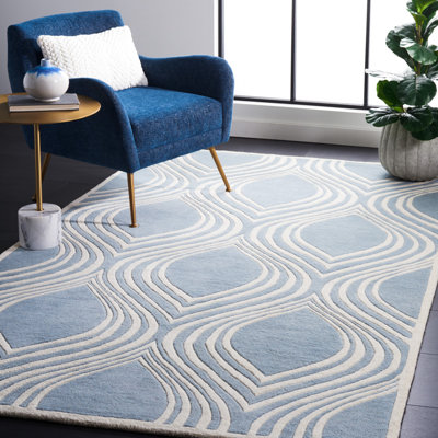 Deedie Hand Tufted Wool Geometric Rug