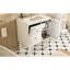 Meuble-lavabo rétro blanc 30 po avec lavabo en céramique, meuble-lavabo simple autoportant, 2 tiroirs, rangement dissimulé, charnières à fermeture en douceur et tiroirs en métal argenté pour cadre en bois massif peint et imperméable