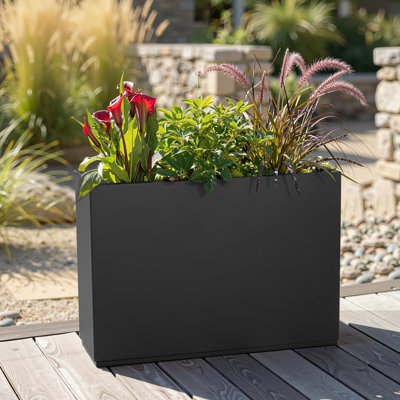 Rectangular Planter-Metal Planter Box With Drainage Holes for Indoor and Outdoor Use