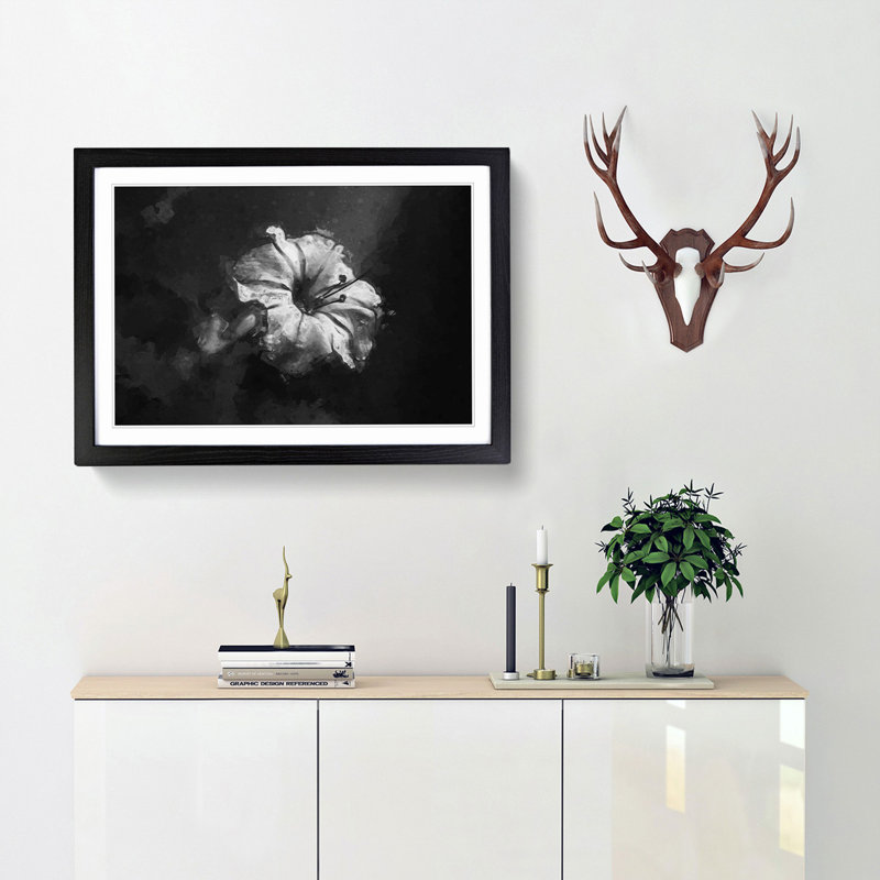 Geranium Flower in Abstract - Framed Print, 27cm H x 36cm W x 2cm D, Black Framed