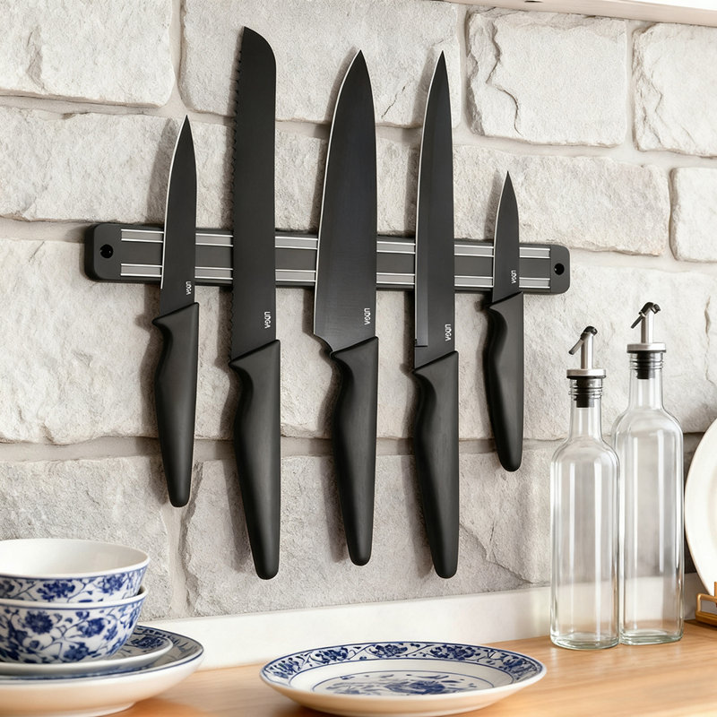 Ensemble de couteaux de cuisine 6 pièces, à bande magnétique, convenant au lave-vaisselle