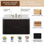 Meuble-lavabo flottant 36 po avec lavabo, meuble-lavabo mural cannelé, comptoir en faux marbre, tiroir à fermeture en douceur, entièrement assemblé, chêne noir-56160961-56160988